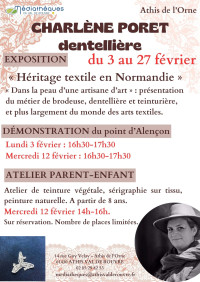 Exposition - Médiathèque d'Athis de l'Orne "Charlène PORET dentellière"