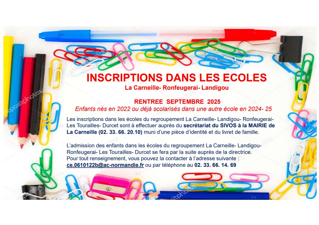 inscriptions scolaires Ronf LC Landigou